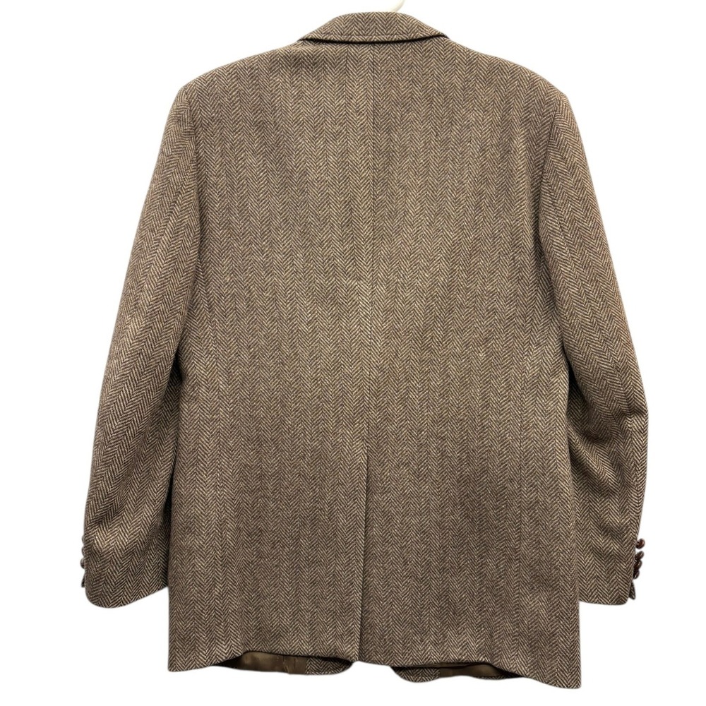 Ernie II Men's Wool Blazer Herringbone Tweed Vintage Academia USA‎ Tailored 42L - Picture 2 of 9